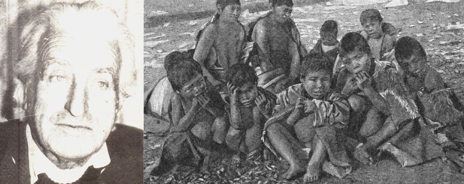 El antiguo poblador Van Aken recuerda a los niños selknam