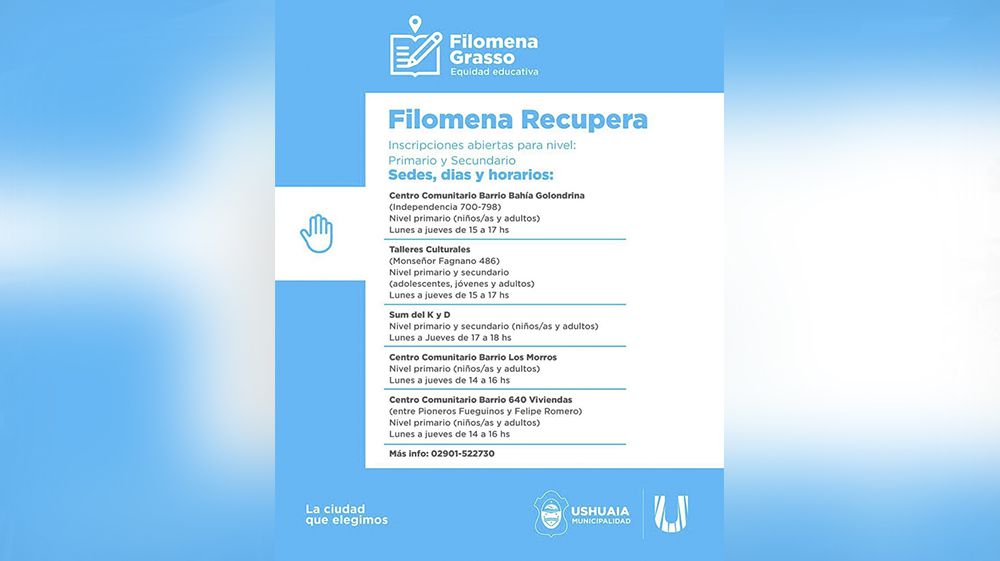 Comienzan las inscripciones al programa ‘Filomena Recupera’