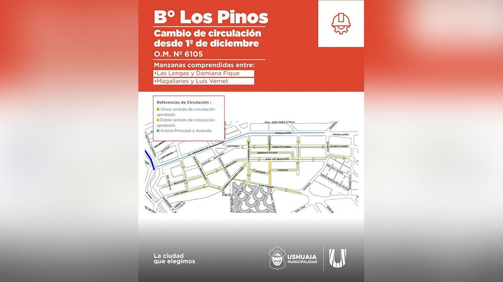 Cambiará el sentido de circulación en el barrio Los Pinos