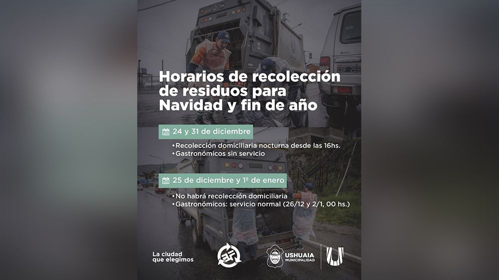 La Municipalidad informa horarios de recolección de residuos 