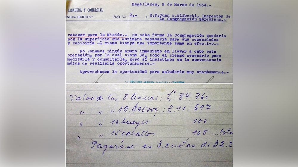 Menéndez Behety oferta por tierras de la Misión Salesiana