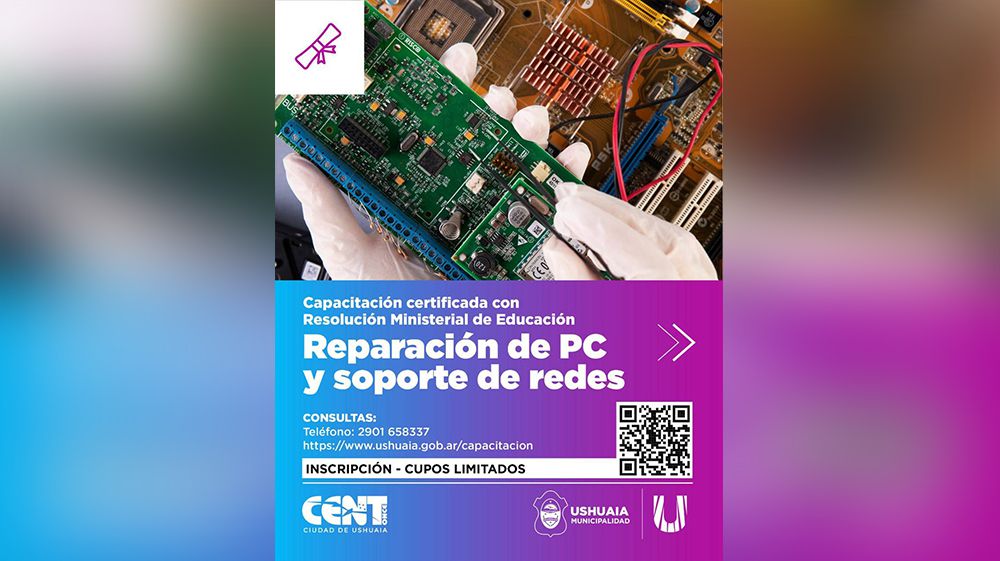 La Municipalidad brindará una capacitación sobre Reparación de PC