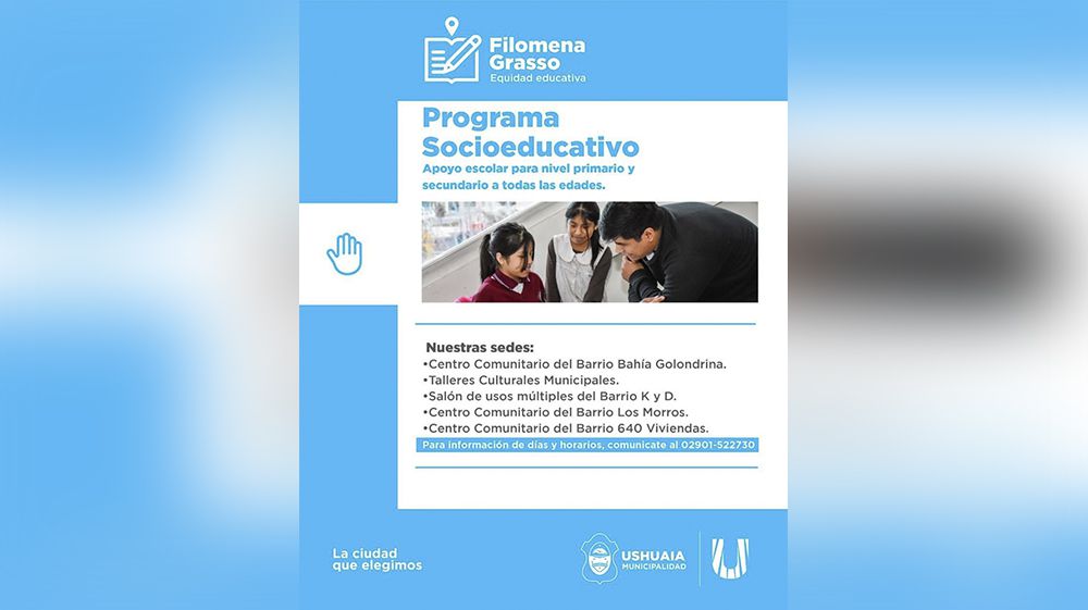 La Municipalidad invita a los espacios de apoyo escolar 