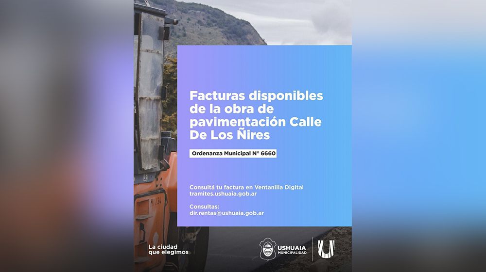 El Municipio recordó que continúan habilitados los pagos para la obra de pavimentación de De los Ñires