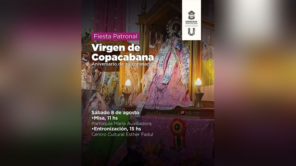 Ushuaia acompañará la Fiesta de la Virgen de Copacabana